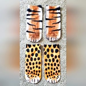 3D Animal Tigar print realistic socks, OS, (2 PAIR)‎